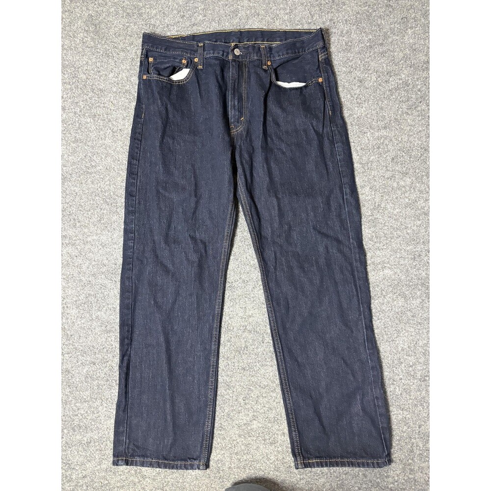 Levi's 505 Jeans Mens 38x30 Blue Straight Regular Fit Dark Wash Denim Casual